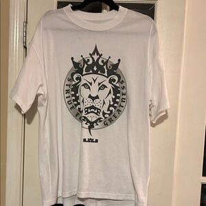 The Nike Tee LeBron White/Gray Graphic T-Shirt Size Medium